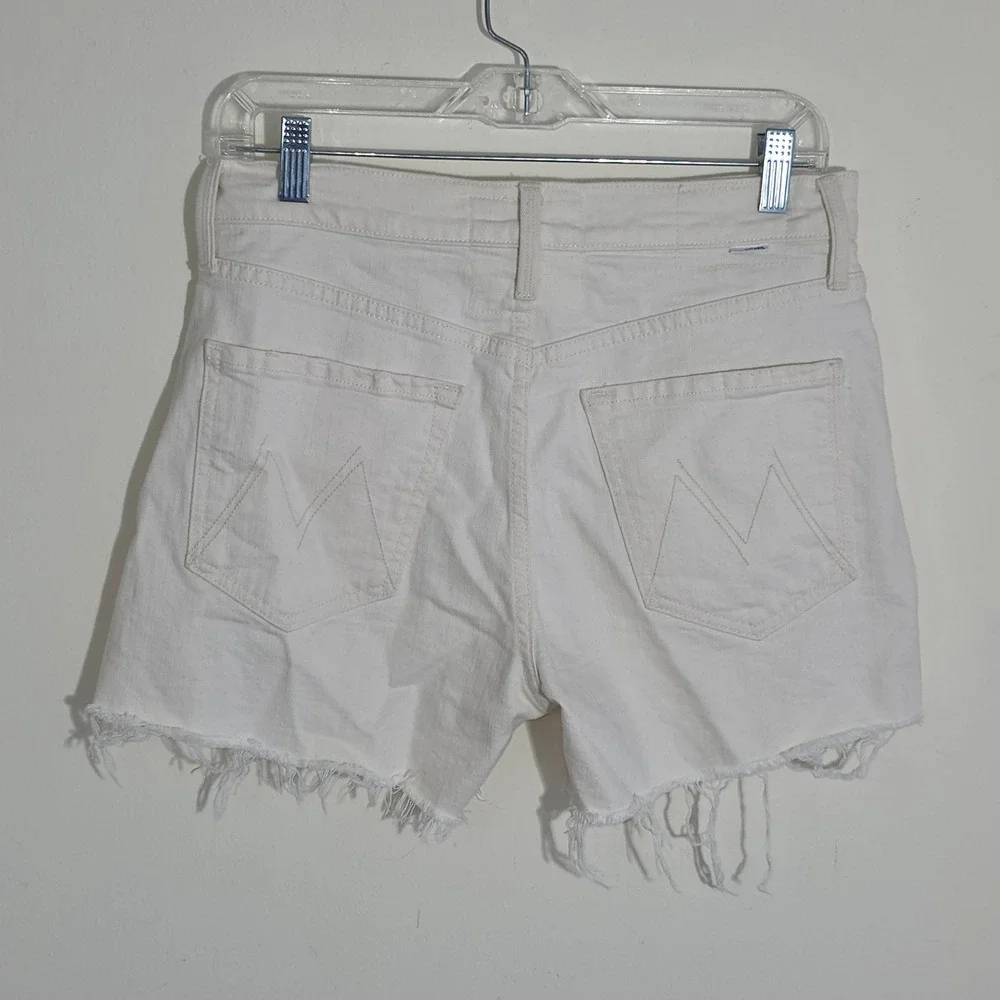 MOTHER SUPERIOR DENIM The Skipper Short And Long Fray Short Size 26 Natural EUC